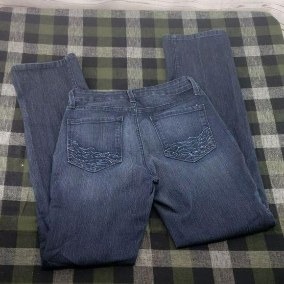 NDYJ Women's Dark Wash Lift Tuck Straight Denim Blue Jeans Size 4 - Picture 4 of 9